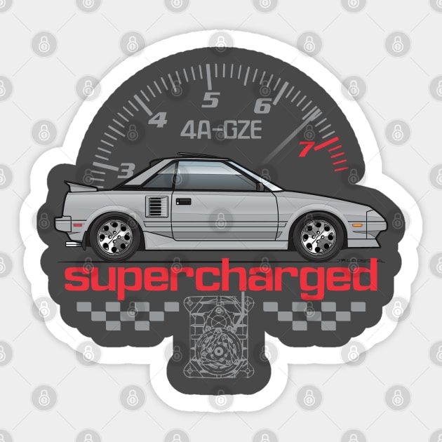 Supercharged-Silver Sticker by JRCustoms44